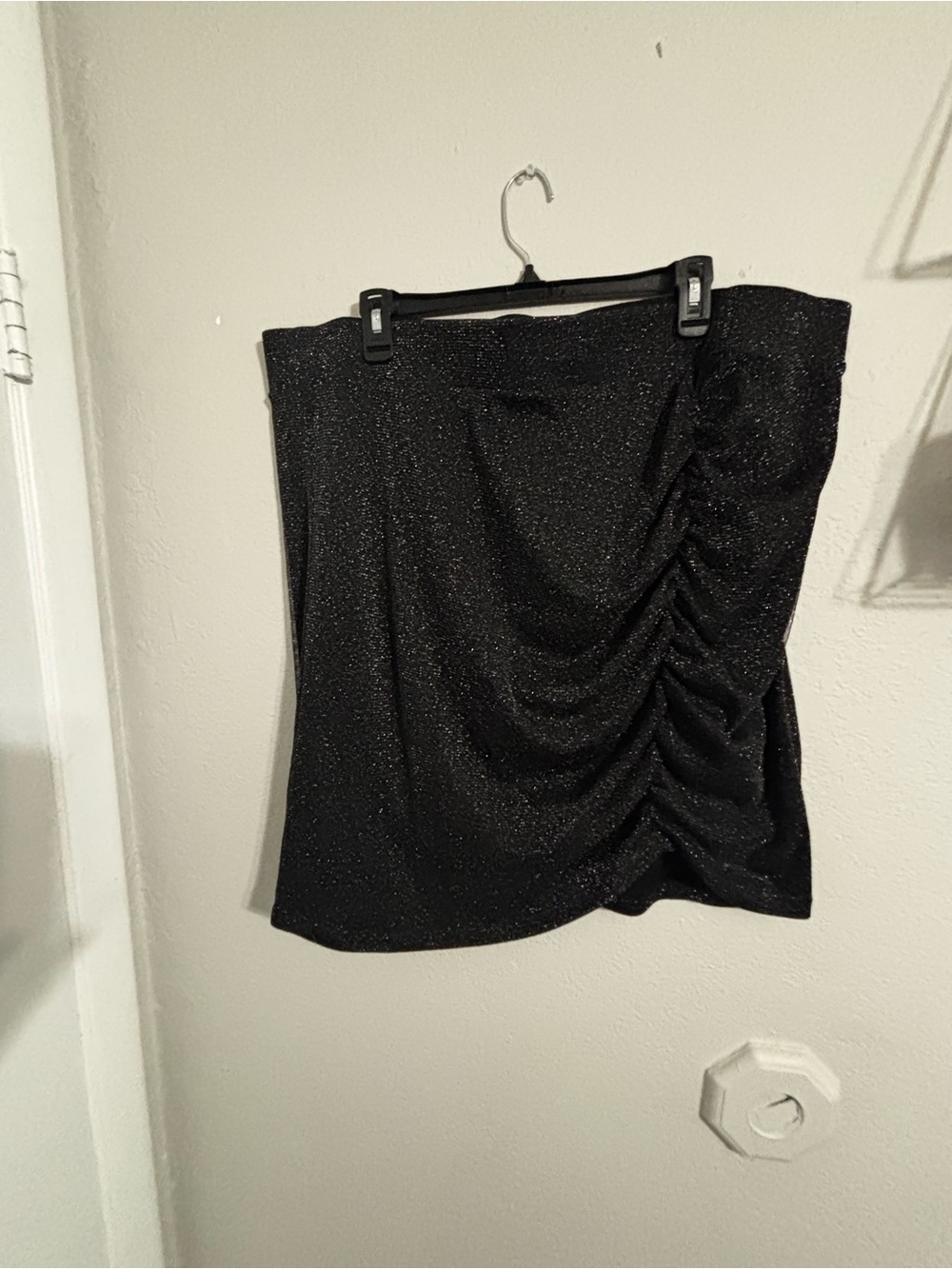 torrid Black Sparkle Ruched Mini Skirt
